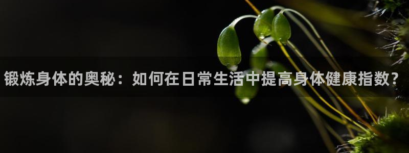 欧亿体育官方正版app集团：锻炼身体的奥秘：如何在日